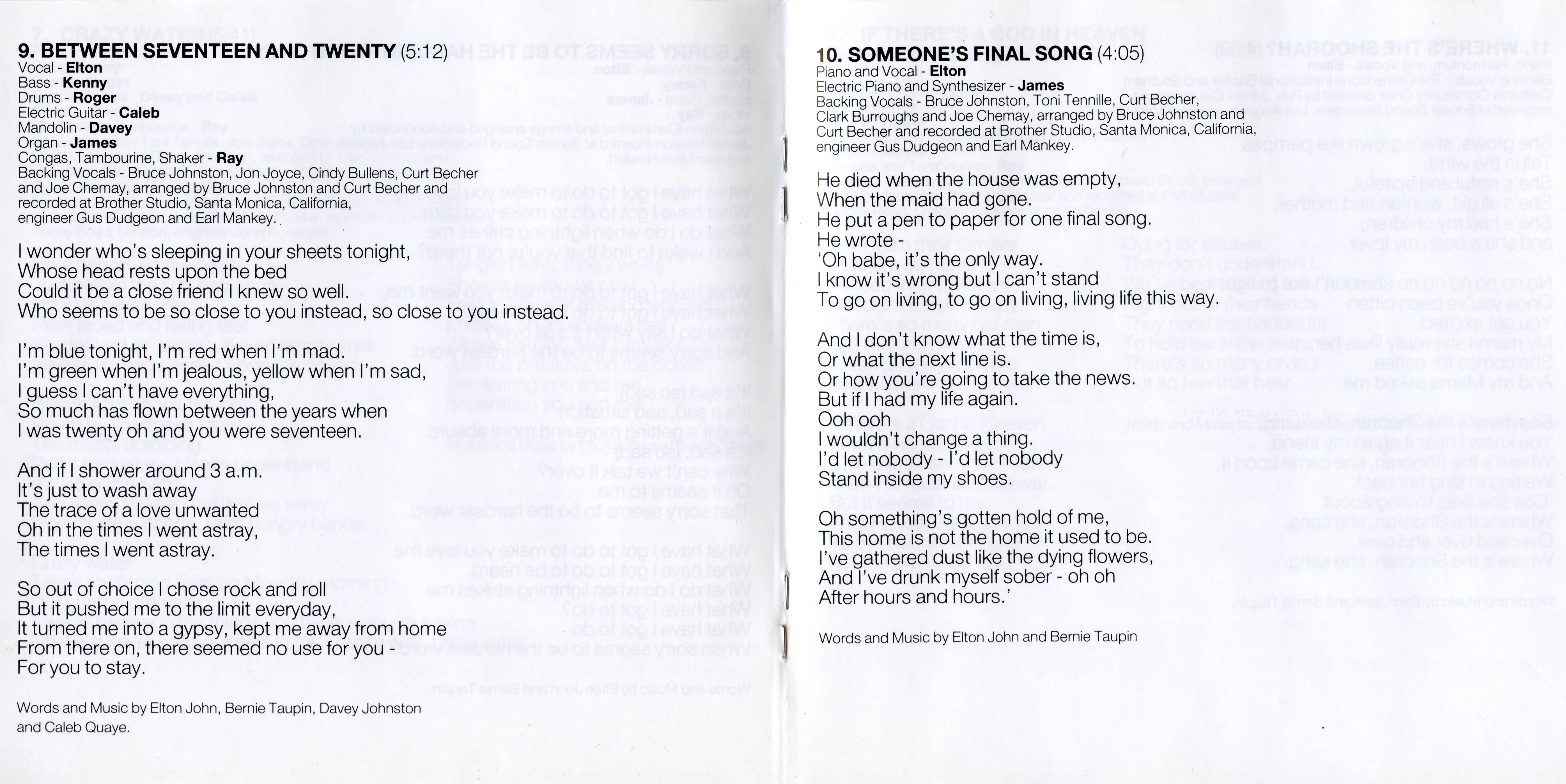 Elton John Blue Moves [booklet06 d]